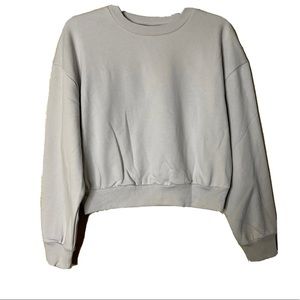 Wild Fable Light Gray Cropped Crew Neck Sweat Shirt Size 3X